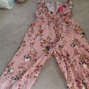 Pink Floral Jumpsuit, New With Tags